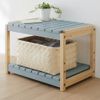 Belle Maison Rack, Stackable Wood Open Shelf Rack, Ice Gray x Natural, Width 23.6 inches (60 mm)