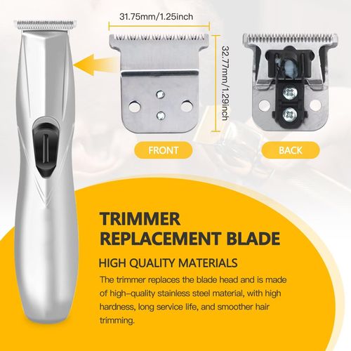 Upgraded Replacement Blade for Andis Slimline Pro Li Trimmer, T Style Stainless Steel Blade for D-7#32655 D-8#32105#32400, Small Trimmer Moving Cutter Blade (Silver) - by GRABOTE
