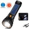 Solar/USB Rechargeable 1000 Lumens LED Flashlight, with Emergency Strobe Light