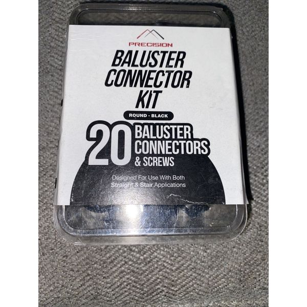 Plastic Baluster Connectors Rail Stair Handrails Hardware Black Round 20 Pack