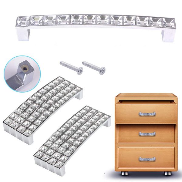 Clear Pull Crystal Rhinestone Door Handle Knobs Furniture Cabinet Crystal Doorknobs