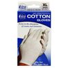 Cara Moisturizing Eczema 100% Premium Cotton Gloves, Extra Large, White, 1 Pair