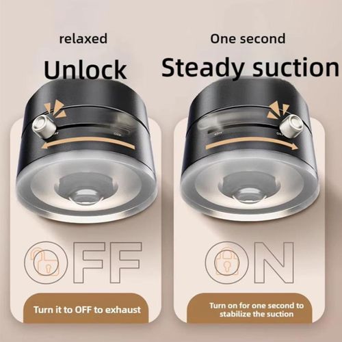 GOFULLHOME 2025 Novel Vacuum-Based Magnetic Phone Holder, A Foldable and Retractable Dual-Sided Mount Compatible with All Smartphone Models (Black)