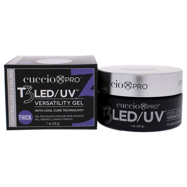 Cuccio Pro T3 LED/UV Cool Cure Versatility Gel- Controlled Levelling- Incredibly Flexible- Strong Adhesion- Thick Viscosity- Fast Application- Quick Cure- Opaque Brazilian Blush- 1 Oz Nail Gel