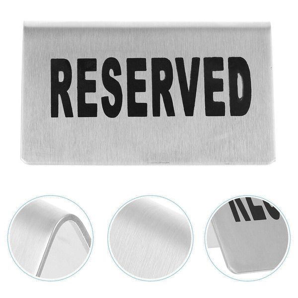 4 Pcs Banquet Reserved Cards Table Signs Stainless Steel Plate