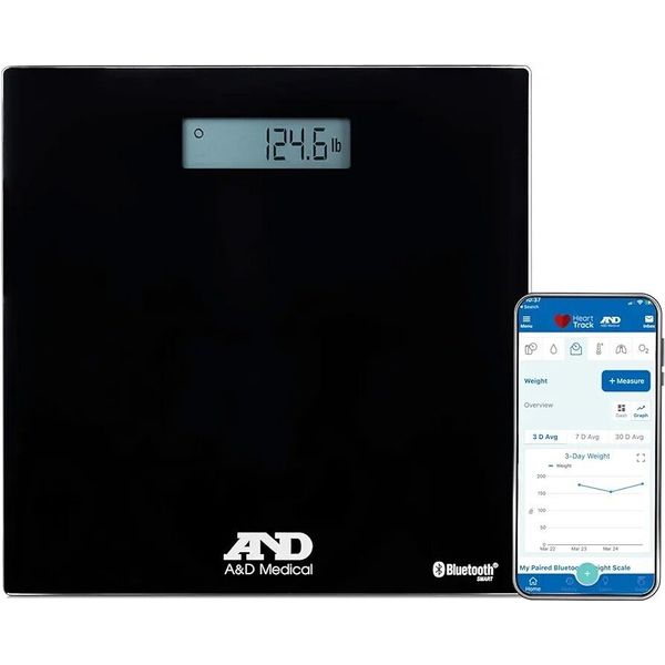 A&D Medical Wireless Bluetooth Weight Scale Black UC-352BLE Up to 450 lbs DEAL!