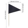 100 Pcs Solid Black Toothpick Flags Small Mini Plain Black Color Triangle Stick Cupcake Toppers Flags DIY Decoration