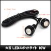 [Pack of 2] Waterproof Large LED Spotlight Red 12V 18mm (Black Socket)