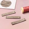 Little Rosy Cheeks Handmade Leather Labels - Metallic Oyster