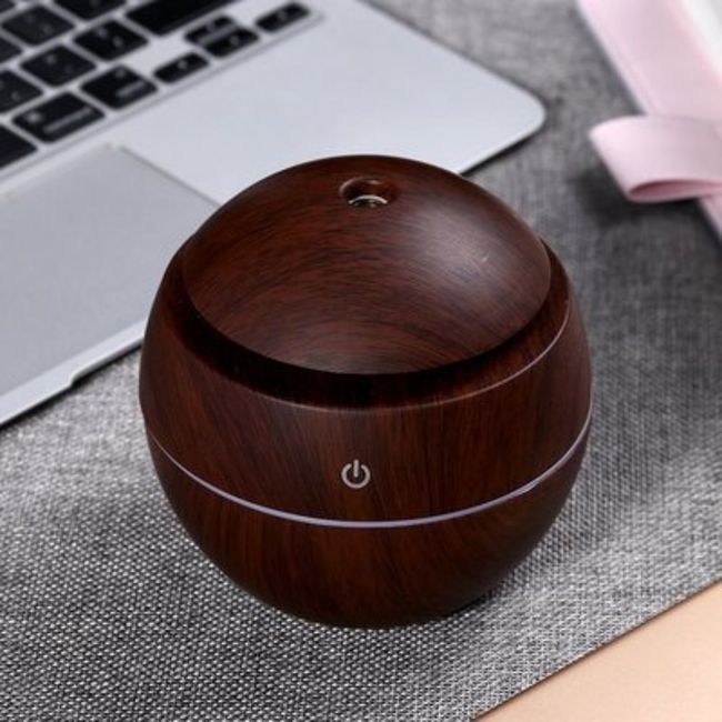 SaengQ-USB Mini Ultrasonic Electric Humidifier Aroma Diffuser Essential Aroma Oil Mist Maker, 038B Wood