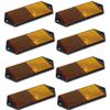 8 x Amber Orange Side Reflectors for Trailers, Trucks, Maypole, Square, Bracket