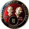 AA Founders Tri-Plate Medallion Red Year 1-65 Bill & Bob Chip