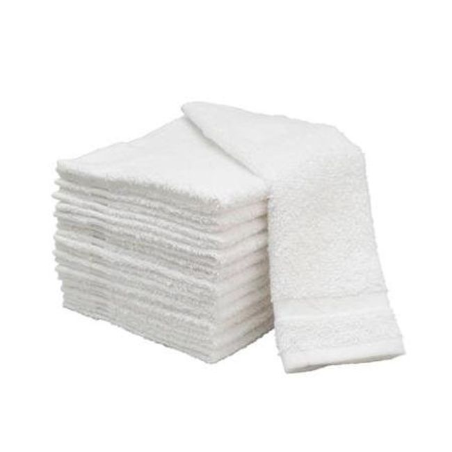 ITC 60 Pack New White 12x12 Hotel Gym Cleaning Washcloths Face Towels 100% Cotton