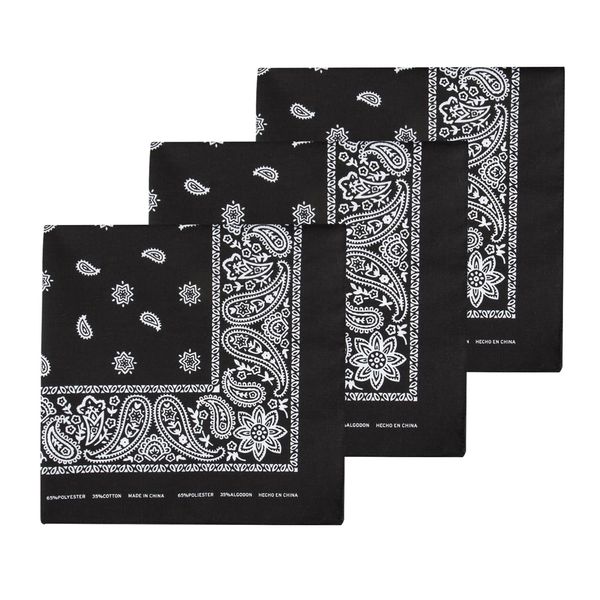 Levi's Men's 100% Cotton Multi-purpose Bandana Gift Sets – Headband, Wrap, Protective Coverage, Black, Pack 3