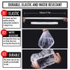 Disposable Shower Caps x200 Clear Waterproof Plastic Shower Caps for Women by GLAMZA