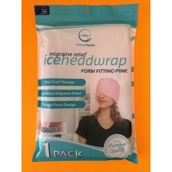 AllSett Health Pink Ice Head Wrap Migraine And Headache Relief. Hot/ColdTherapy