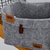 11x11x9.4" Make Up Bag, Small Trinkets Bin Basket Clothes Bath Storage, Gray