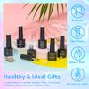 Supwee Pearl Gel Nail Polish Set - 6 Colors Thread Shell Gel Polish Glitter Shimmer Soak Off UV LED Lamp Shiny Pearlescsent Spiral Effect for Home Salon Manicure Gel Nail Kit