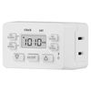 myTouchSmart Digital Bar Outlet Timer, 1-Polarized Timer Outlet, 4 Programmable ON/OFF Cycles Plug Timer, 125VAC Light Timer Indoor, Lamp Timer, Timers For Electrical Outlets, White, 1 Pack, 36253