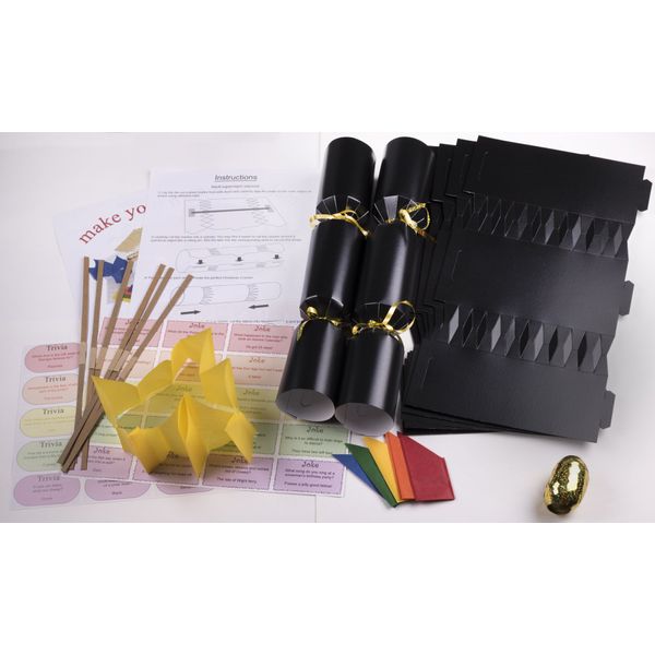 10 X Make your own 14" Black Christmas cracker kits