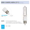 10 Pack Q250CL/MC 250Watt T4.5 E11 Mini Candelabra Base Dimmable 120V Clear Bulb