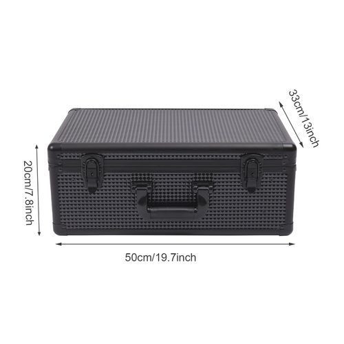 Barber Case Professional Barber Carry Case Portable Aluminum Cosmetic Case Hairdressing Toolbox Storage Box Travel Barber Suitcase For Hair Stylist Pet Groomer Beauty Salon Makeup Artist (Black)