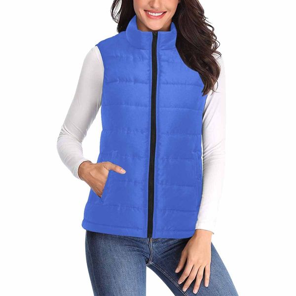 Womens Puffer Vest Jacket / Royal Blue - S