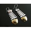 Fishbone Skeleton Mexico Sterling Silver 925 Drop Dangle Articulated Earrings