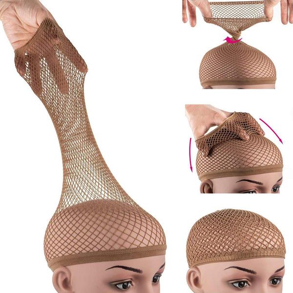 Dreamlover Mesh Wig Cap for Women, Hair Net for Halloween Wig, Wig Cap for Long Hair, Brown, 2 Pieces