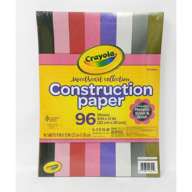 Crayola Sweetheart Collection Construction Paper 96 Sheets