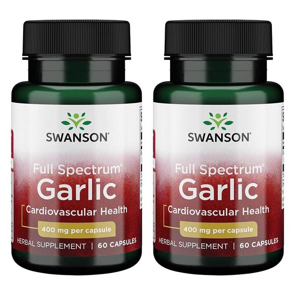 Swanson Full Spectrum Garlic (Cloves) 400 Milligrams 60 Capsules (2 Pack)