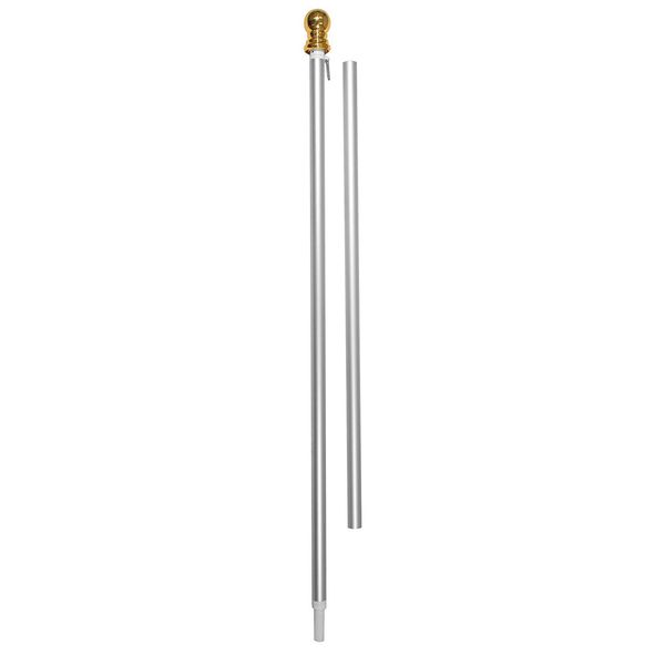 Online Stores, Inc. 6ft Spinner Flagpole - Silver Aluminum