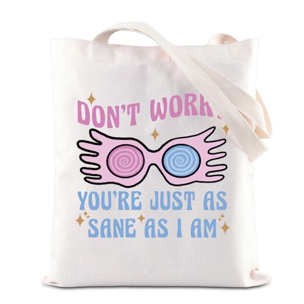 BAUNA Wizard Movie Merchandise Tote Bag Wizarding World Shoulder Bag Wizard Magic School Gift Luna Glasses Inspired Gift For Fans, Sane Tragetasche, 32*37CM