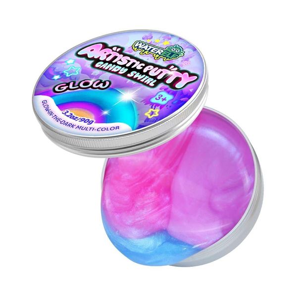 Waterelf Polyester Sensory Putty Multi-Color, Non-Toxic Stress Relief Putty, Non-Sticky Creative Fidget Toy for Kids Boys Girls Adults - 3.11 Inch 3.2 Oz - P005-Rose Red/Blue/Purple