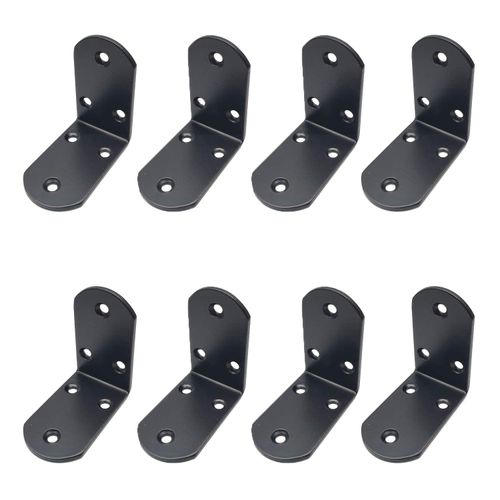 L Bracket,8-Pack,Susenya Metal Corner Brackets 2.6x1.5"(LxW) Heavy Duty L Corner Brace 90?Thickness 1/8" with Mounting Hardware Black