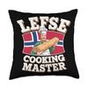Traditional Norwegian Lefse Bread Funny Norway Flag Throw Pillow