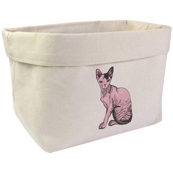 Large 'Sphynx Cat' Canvas Organiser/Storage Bag (OR00010564)
