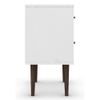 Manhattan Comfort Liberty 2-Drawer Solid Wood End Table in White/Rustic Brown