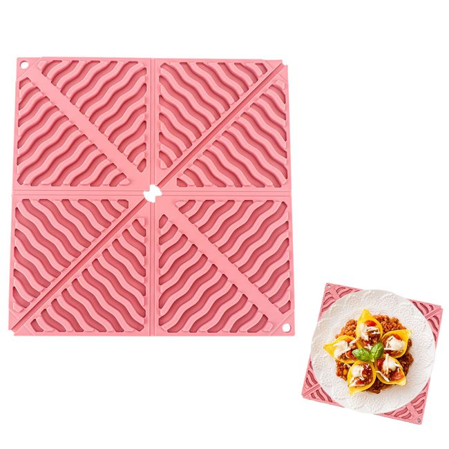 Doyime Heat Resistant Pot Mat, Heat Resistant Mat, Silicone Mat, Coaster, Silicone, Heat Resistant, Insulated, Stain Resistant, Insulation, Thick, Flexible, Anti-Slip, Stylish, Folding Storage, Convenient Storage, Both Front and Back, Waterproof Mat, Bake