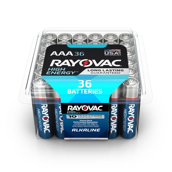 RAYOVAC AAA 36-Pack HIGH Energy Alkaline Batteries, 824-36PPK