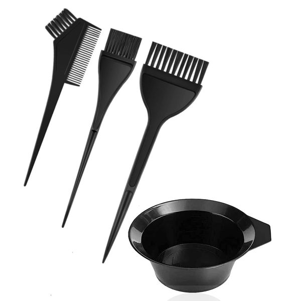 JagKul 4PCS Hair Dye Brush and Mixing Bowl Set, Tint Comb For Hair, Professional Salon Hair Coloring Dyeing Kit, Angled Comb and Brush