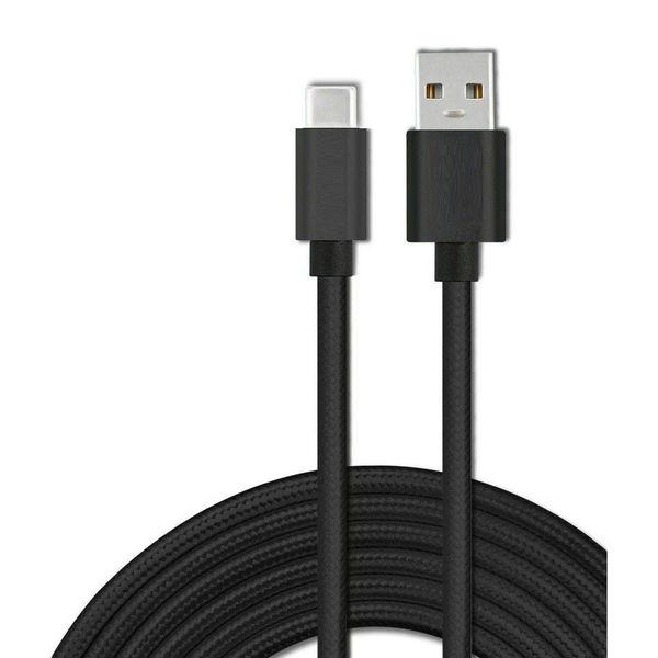 1M Black Long type-c Braided Quick Data Changing USB Cable.