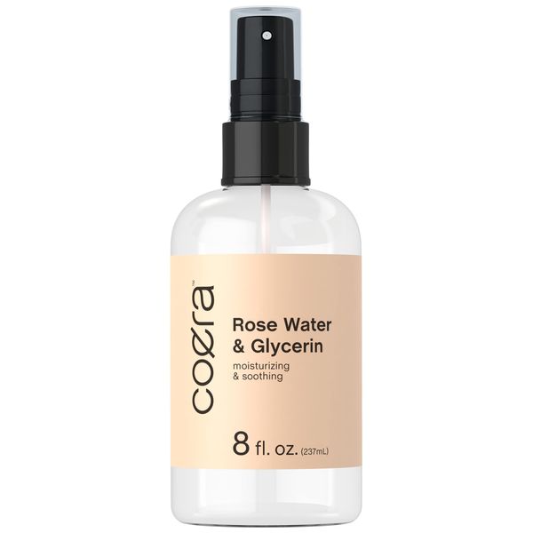 Rose Water & Glycerin | 8 fl oz | Moisturizing Spray for Face, Skin, and Hair | Soothing Facial Toner | Free of Parabens, SLS, & Preservatives