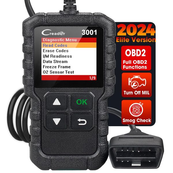 LAUNCH Creader 3001 OBD2 Scanner, Engine Fault Code Reader Mode 6 CAN Diagnostic Scan Tool for All OBDII Protocol Cars Since 1996, Lifetime Free Update