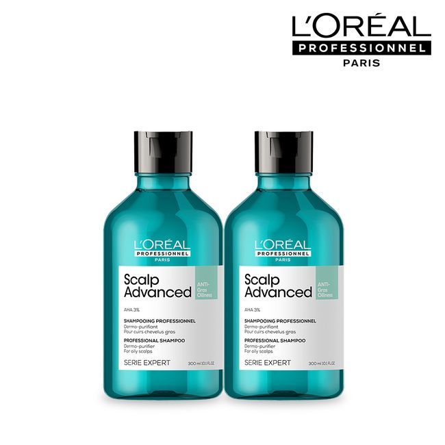 [For oily scalp] L’Oreal Scalp Advanced Anti-Oilyness Shampoo 300ML + Shampoo 300ML Duo Set