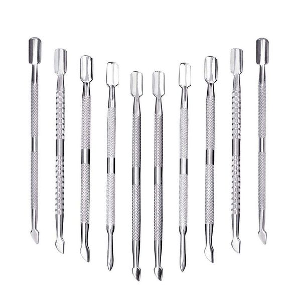 10Pcs Cuticle Pusher Remover and Cutter, Creatiee Double Ended Stainless Steel Cuticle Cleaner Nail Gel Polish Removal, Manicure Pedicure Nail Tools for Fingernails Toenails - Professional & Durable