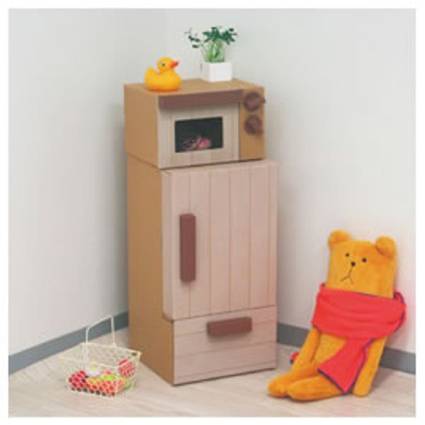 Pretend Play Cardboard Refrigerator &amp; Microwave No returns, exchanges or cancellations E-Japan Mall