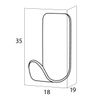 Tiger Palma Self-Adhesive Hooks Pack of 2 Matte Silver