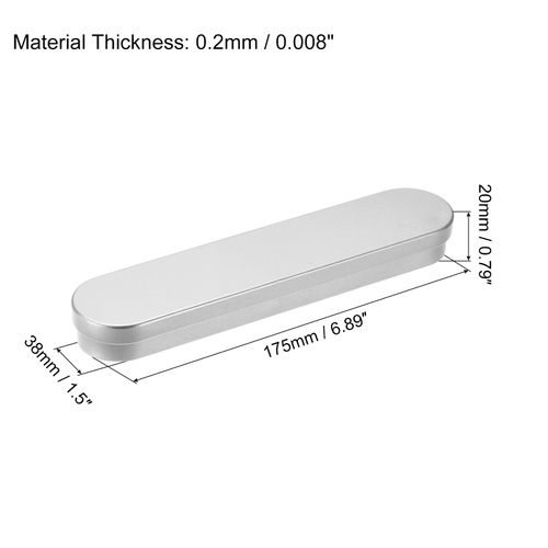 uxcell Metal Tin Box, 6pcs 6.89" x 1.5" x 0.79" Empty Tinplate Containers with Hinged Lids, Silver Tone, for Home Organizer, Candles, Gifts, Car Keys, Crafts Storage