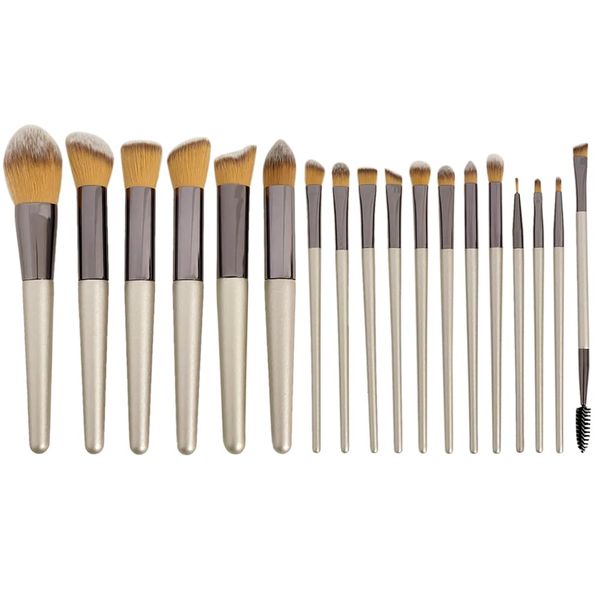 JIADEXIN Makeup Brushes 18 Pcs Set Premium Synthetic Hair Brushes Professional Makeup Brushes Kabuki Foundation Brushes Face Blush Lips Eyeshadow Blending Powders Champagne Gold Makeup Tool Set